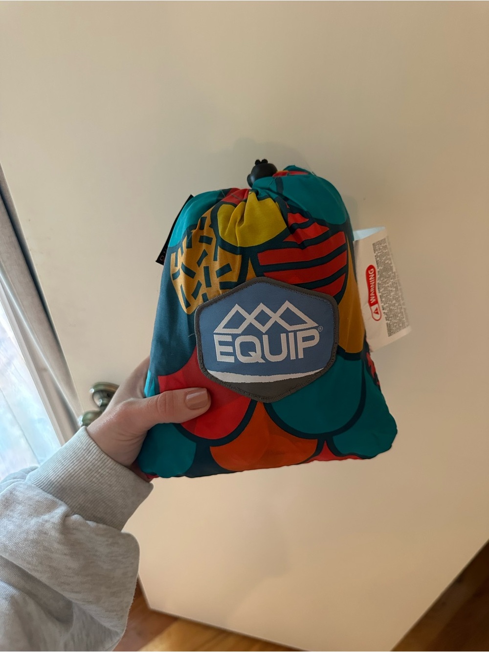 EQUIP One Person Travel Hammock - Teal, Orange & Yellow Print